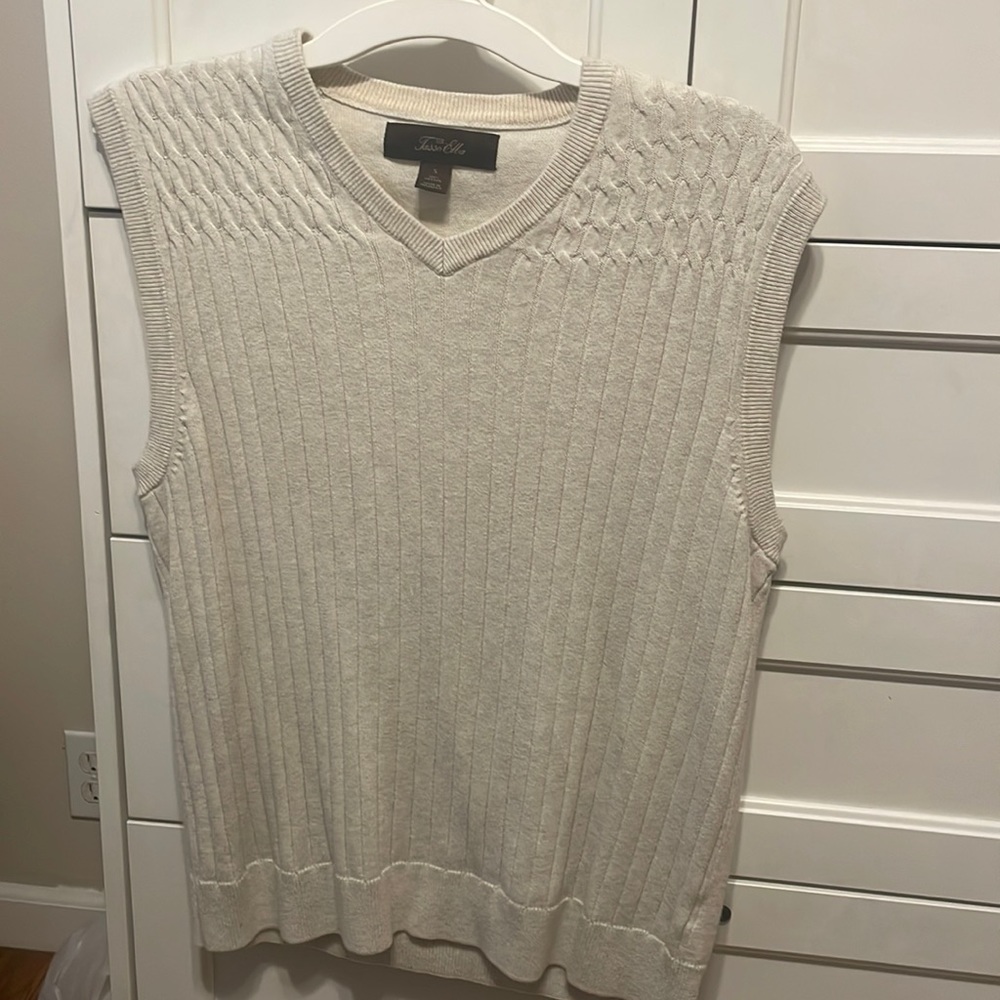 White sweater vest